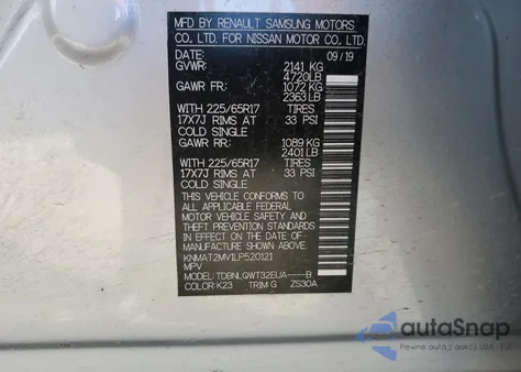 2020 Nissan Rogue S from USA, damaged, VIN KNMAT2MV1LP520121